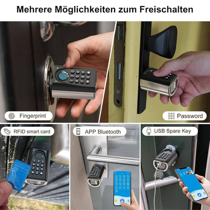 WeLock ToucD41 Smart Lock – Electronic Fingerprint &amp; App Controlled Door Lock, Keyless Entry, Bluetooth, RFID, Black | ToucD41