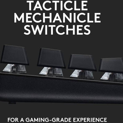 Logitech G413 TKL SE Mechanical Gaming Keyboard – English / Arabic Layout, TKL, Tactile Switches, PBT Keycaps, White Backlight, Black