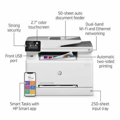 HP Color LaserJet Pro MFP M283fdw | All-in-One Color Laser Printer | Wi-Fi | Duplex Printing | 7KW75A | Compatible Toner Included