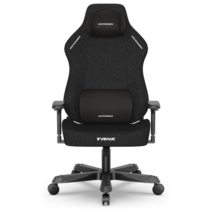 DXRacer Tank Series Gaming Chair | XXL Size | Woven Fabric Upholstery | 4D Adjustable Armrests | Magnetic Headrest & Lumbar Support | 90°–135° Reclining Backrest | Class 4 Hydraulics | Black / Gray