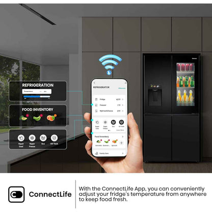 Hisense 607L Four Door French Smart Refrigerator – RQ9P780TTB1, Grey Finish