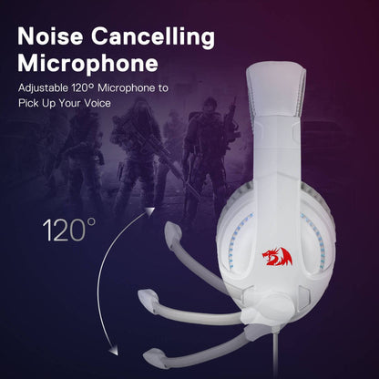 Redragon H211W Cronus Gaming Headphones, 40mm Sound Unit, Surround Sound, Flexible Mic, Noise-Cancelling Mircophone, Dynamic RGB Backlight, Wired Connectivity