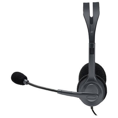 Logitech Stereo Headset H110 with Noise Cancelling Microphone - Black