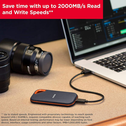 SanDisk Extreme Pro Portable SSD – 4TB, Up to 2000MB/s, USB-C 3.2 Gen 2 High-Speed Storage