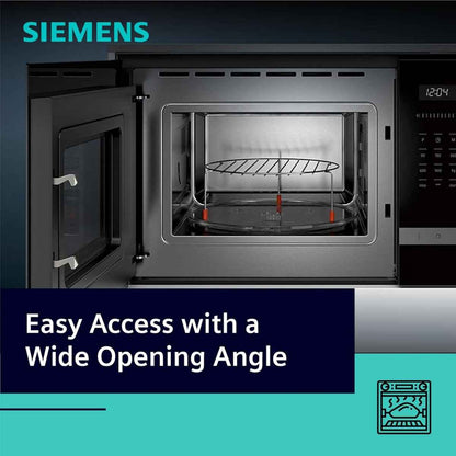 Siemens iQ500 Built In Microwave BE555LMS0M, 60cm, 900 Watts Power, 25 Liters Capacity, CookControl8, 5 Power Levels, Integrated Cleaning system, Grill Function, Black/Stainless Steel
