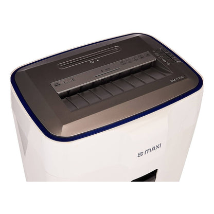 Maxi Cross Cut Shredder DM-120C – High Security Cross-Cut, 12-Sheet Capacity, 4×30mm Shred Size, 20L Bin, Auto Cut-Off, White/Black