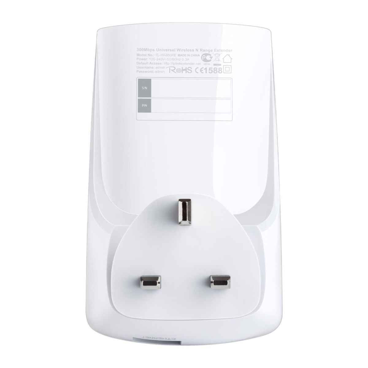 TP-Link TL-WA850RE 300Mbps Wi-Fi Range Extender | 2.4GHz Wireless Network Expansion | 300Mbps Signal Rate | Ethernet Port | UK Plug | White