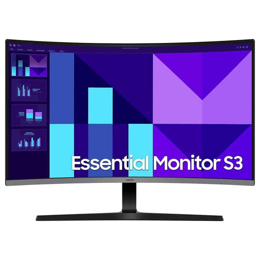Samsung Essential S3 Curved Monitor, 32" VA Display, FHD Resolution, 100Hz Resolution, 4ms (GtG) Response Time, Eye Saver Mode, Flicker Free, 16.7m Color Support, Black