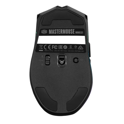 Cooler Master Gaming Mouse, OMRON Switch, PixArt PAW 3335 Mouse Sensor, Triple Connectivity, Customizable RGB Lighting, Gold-Plated Detachable Connector, 800mAh Battery, Black