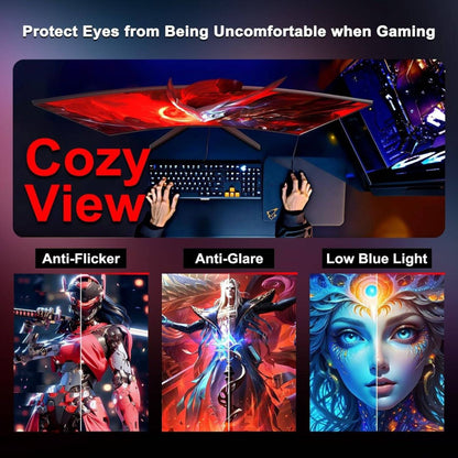 Sansui ES-G27C1 27" Curved Gaming Monitor – 180Hz, 1ms (MPRT), 1500R, Fast VA, FreeSync, HDR (Black)