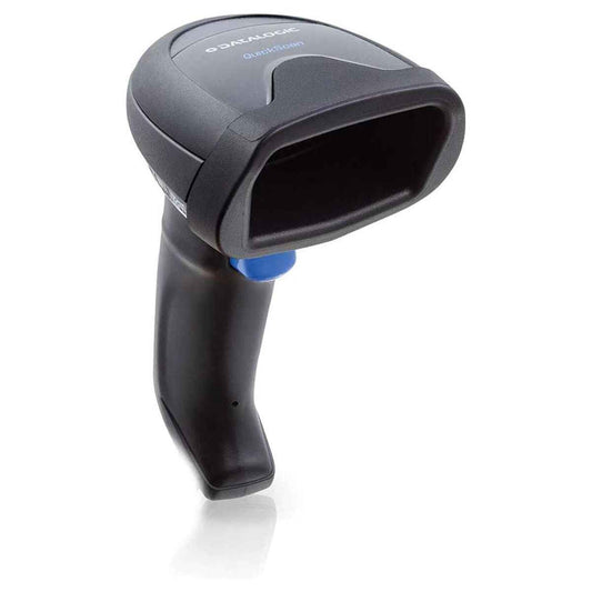 Datalogic QuickScan QBT2500 Bluetooth Scanner, 2D, Imager, Digimarc, Multi-Interface (RS232, KBW, USB), IP52 Protection Class, (USB, Straight, 2m), Charging/Transmitter Cradle, Black | QBT2500-BK-BTK1
