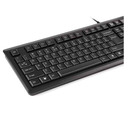 A4Tech KR-92 Wired Keyboard – Natural_A Layout, Drain Holes Design, FN Hotkeys (Black)
