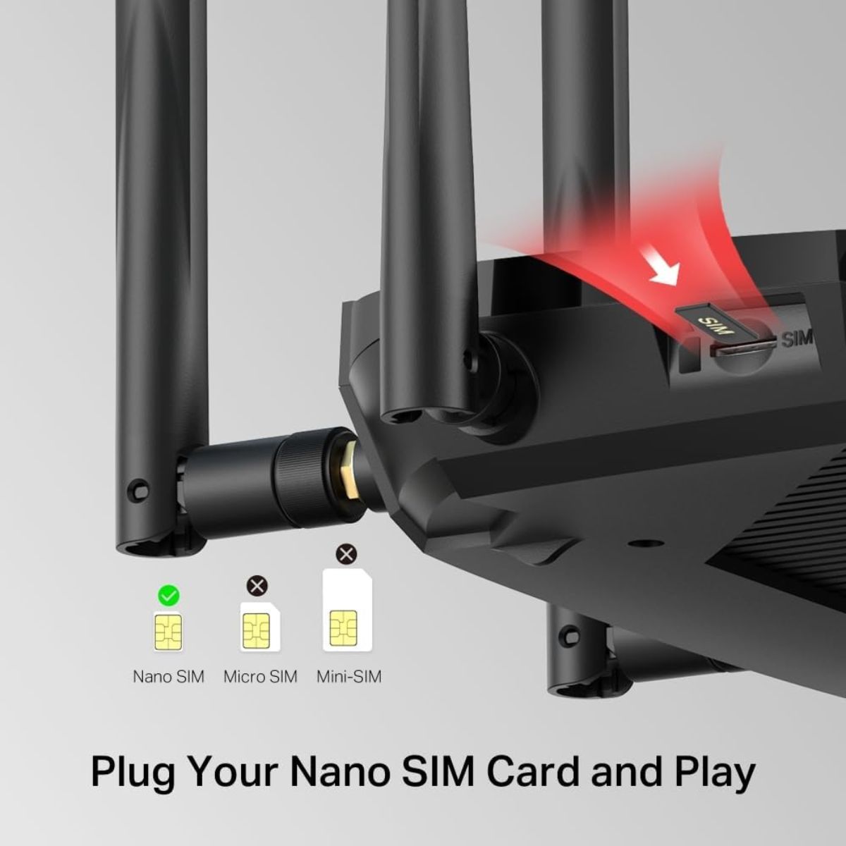 MERCUSYS MB235-4G LTE Cat 6 AC1200 Wi-Fi 5 Router | 300 Mbps 4G+ | Dual-Band 1200 Mbps | Nano SIM | 4 Gigabit Ports | EasyMesh