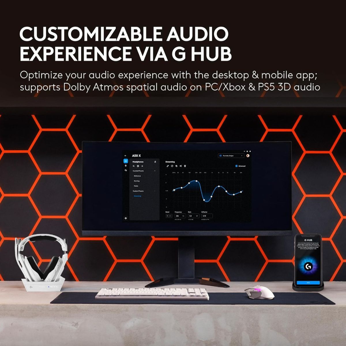 Logitech Astro A50 LIGHTSPEED Wireless Gaming Headset + Base Station (Gen 5) – PRO-G Graphene, Multi-Platform, Bluetooth, USB-C