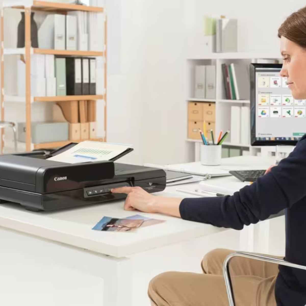 Canon imageFORMULA DR-F120 – Desktop ADF + Flatbed Document Scanner for UAE Offices & Home Workspaces Versatile Scanning for Mixed Documents — ADF + Flatbed in One Compact Unit