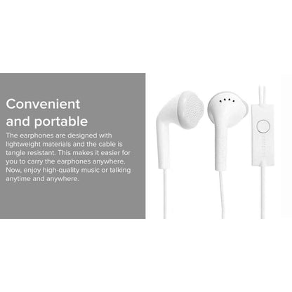 Samsung EHS61ASFWE Wired In-Ear Headphones – Original Stereo Earphones with Mic & Volume Control (White)