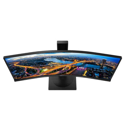 Philips B Line Series Curved Monitor, 34" VA Display, WQHD Resolution, 100Hz Refresh Rate, 4ms (GtG) Response Time, 1500R Curvature, SmartImage, Flicker-Free, Black | 345B1C