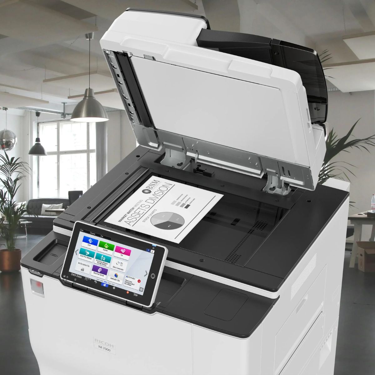 Ricoh IM 7000 A3 Mono Multifunction Printer- Ricoh IM 7000 is a high-speed, all-in-one printer designed for seamless printing, copying, scanning, and faxing at up to 70 ppm- 423533