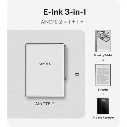 iFLYTEK AINOTE 2 Paper Tablet, 10.65" E-Ink Display, AI Voice Transcription & Handwriting OCR, Ultra-Thin Digital Notepad