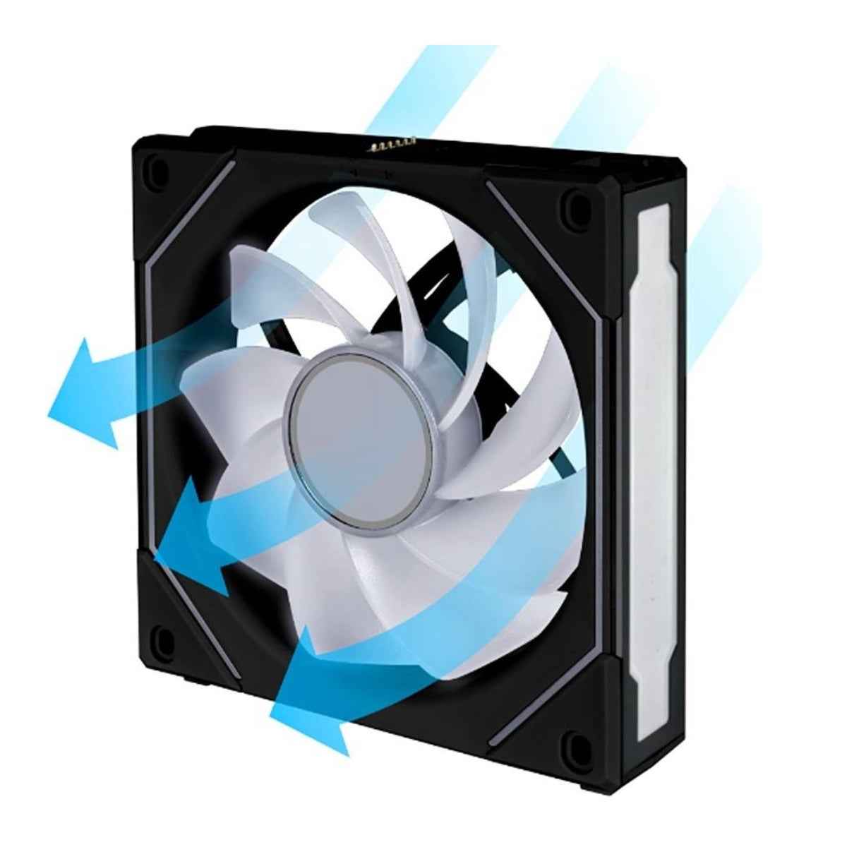Lian Li SL-Infinity 120 Reverse Blade UNI Fan – 2100 RPM, 63.6 CFM Airflow, FDB Bearing, Single Pack | Black / White