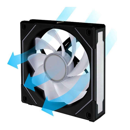 Lian Li SL-Infinity 120 Reverse Blade UNI Fan – 2100 RPM, 63.6 CFM Airflow, FDB Bearing, Single Pack | Black / White
