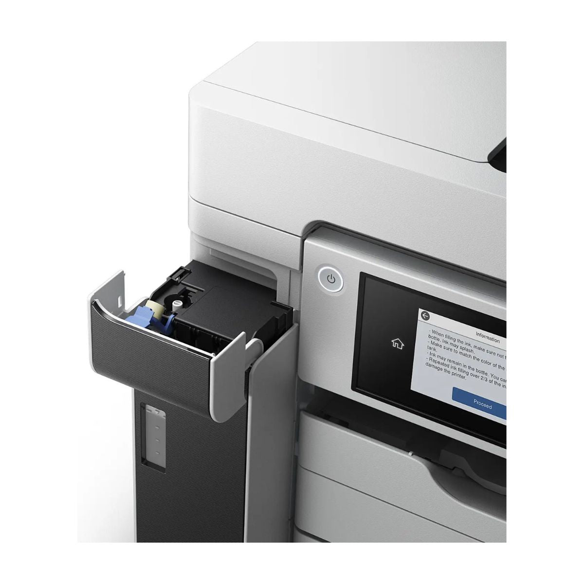 Epson EcoTank Pro M15180 3-in-1 Mono ( Black ) A3 Touchscreen Printer, 4800 x1200 DPI, 25ppm Print Speed, 125 Sheets Output Tray Capacity,, 66,000 Pages / Month Print Volume, White | C11CJ41407BY