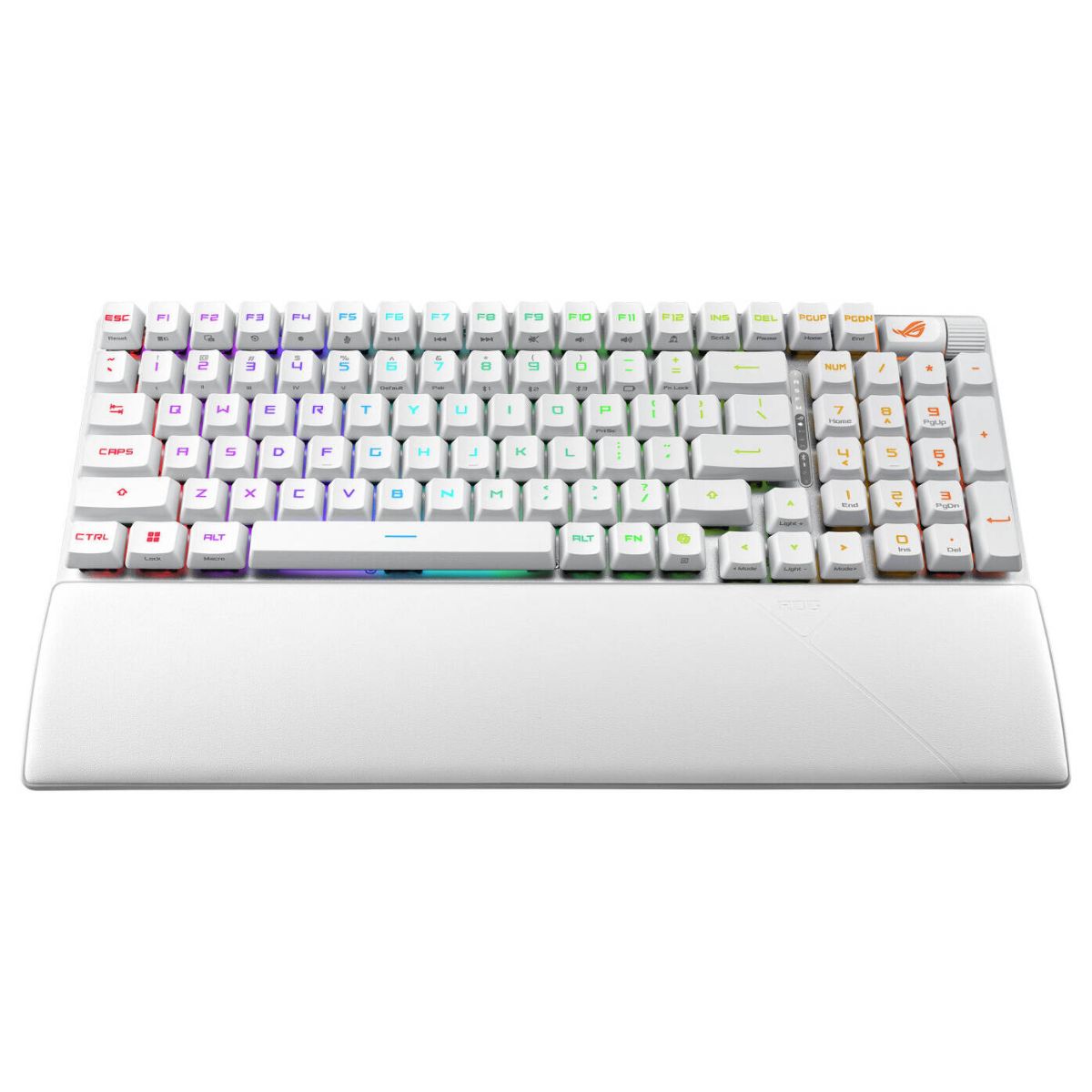 Asus ROG Strix Scope II 96 RX Wireless Mechanical Keyboard, RX Optical Switch, Sound-Dampening Foam, ABS Keycaps, Tri-Mode Connectivity, English - Arabic Layout, White | 90MP03S2-BKCA10