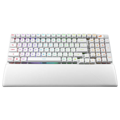 Asus ROG Strix Scope II 96 RX Wireless Mechanical Keyboard, RX Optical Switch, Sound-Dampening Foam, ABS Keycaps, Tri-Mode Connectivity, English - Arabic Layout, White | 90MP03S2-BKCA10
