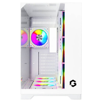 GAMEON Valkyrie I GO-VALKYRIEI-A Mid Tower Gaming Case | ATX / M-ATX / ITX | 7× 120mm ARGB+PWM Fans | 360mm Water Cooling | 400mm GPU Support | White