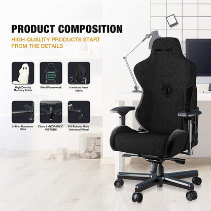 AndaSeat T-Pro II Premium Gaming Chair, 4D Armrests, Memory Foam Neck Pillow & Lumbar Support