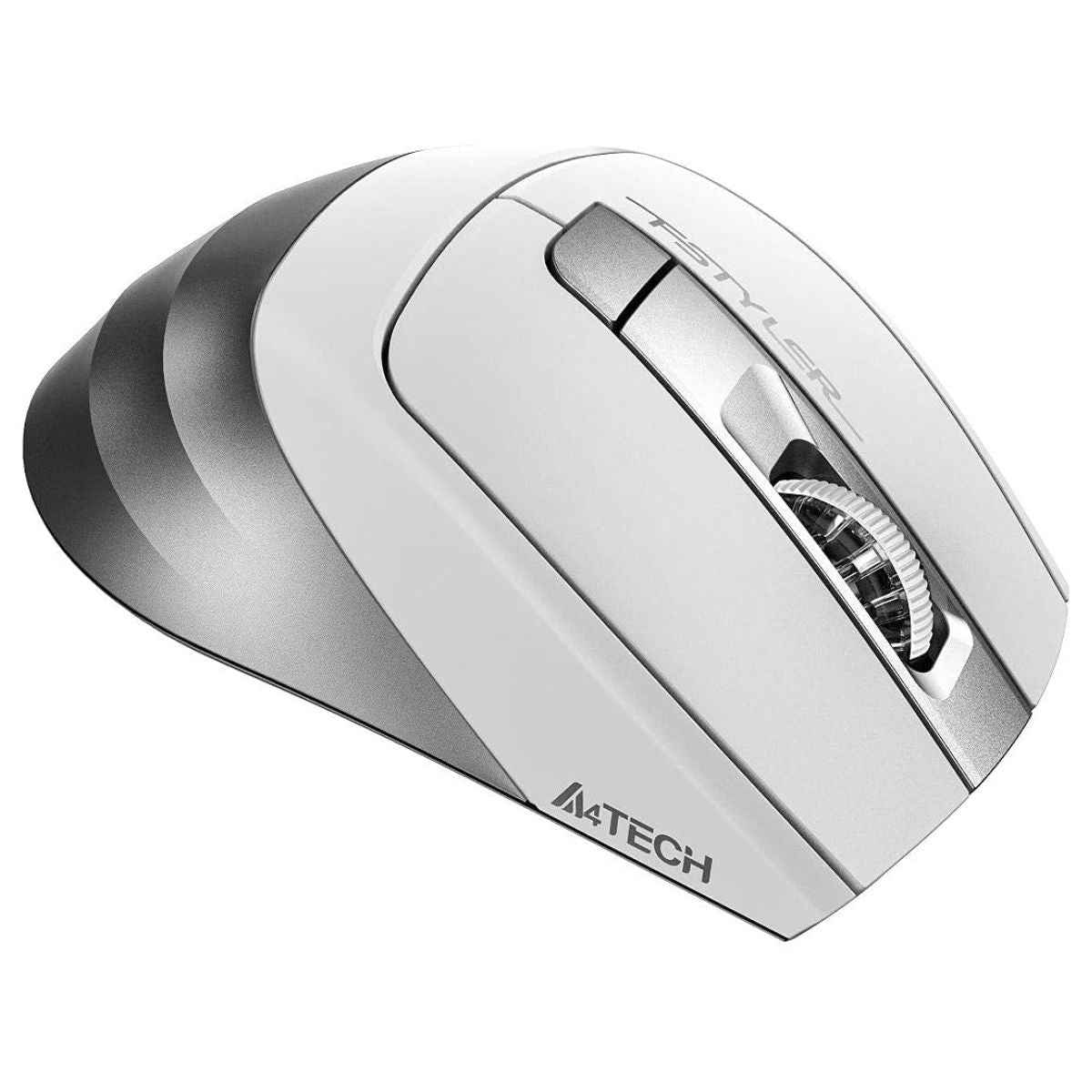 A4Tech Fstyler FB35 Wireless Bluetooth Mouse – Dual Mode (Bluetooth + 2.4G), Multi-Device, Ergonomic (Icy White)