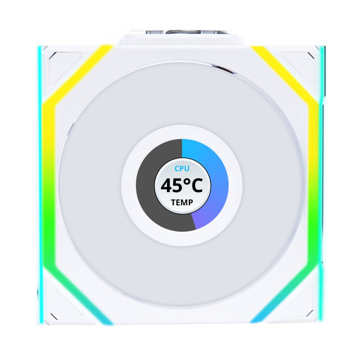 Lian-Li UNI FAN SL Wireless LCD Reverse 120mm Case Fan – 1900 RPM, 51.45 CFM Airflow, FDB Bearing, Single Pack | Black / White