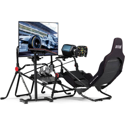 Next Level Racing Formula Lite Pro Cockpit, Direct Drive Wheels up to 10 NM, Adjustable Seat and High-quality Materials, Max User Weight Up to 1230 Kg, Attached on Roller Wheels, Black | NLR-S038