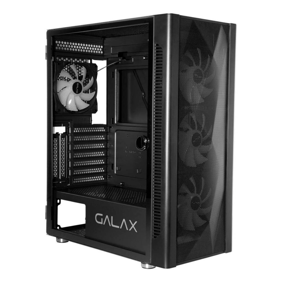 GALAX ALLSYNC Mid Tower ATX PC Case Tempered Glass Side Panel Remote Customization Peak Airflow Fits Up to 6*120mm Fans 360mm Radiators USB 3 0/2 0 HD Audio |Black
