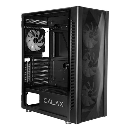GALAX ALLSYNC Mid Tower ATX PC Case Tempered Glass Side Panel Remote Customization Peak Airflow Fits Up to 6*120mm Fans 360mm Radiators USB 3 0/2 0 HD Audio |Black