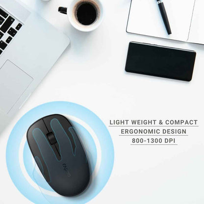 Rapoo 9320M Multi-Mode Wireless Keyboard & Mouse Combo – Bluetooth 3.0/4.0/5.0, 2.4GHz, Spill-Resistant, 1300 DPI Mouse