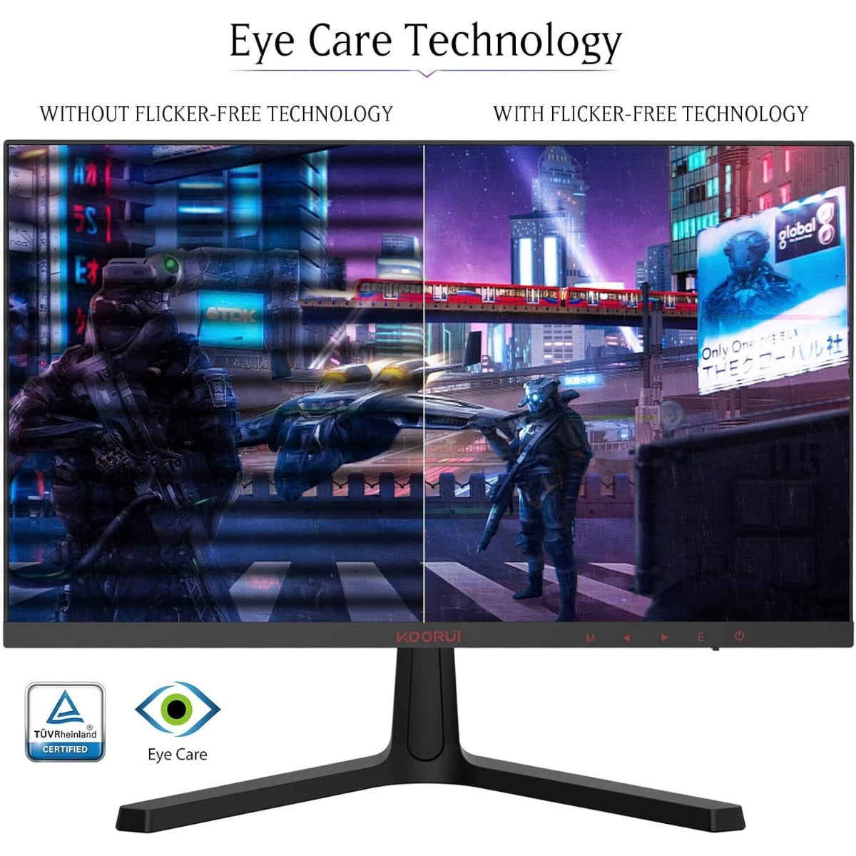 Koorui 24E4 Gaming Monitor – 24" FHD VA Display, 165Hz Refresh Rate, 1ms (MPRT), AdaptiveSync, 85% DCI-P3 Color Gamut