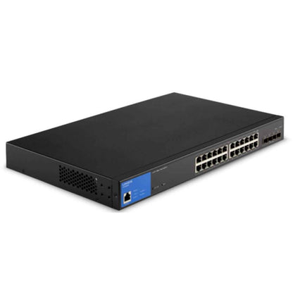 Linksys LGS328MPC 24-Port Managed Gigabit PoE+ Switch – Layer 3, 410W PoE, 10G SFP+ Uplinks