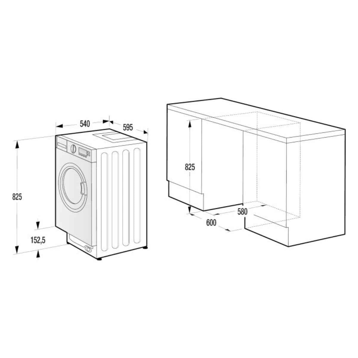 Gorenje WD3M841BWI 8 kg Wash / 5 kg Dry Built-In Washer & Dryer – Inverter Motor