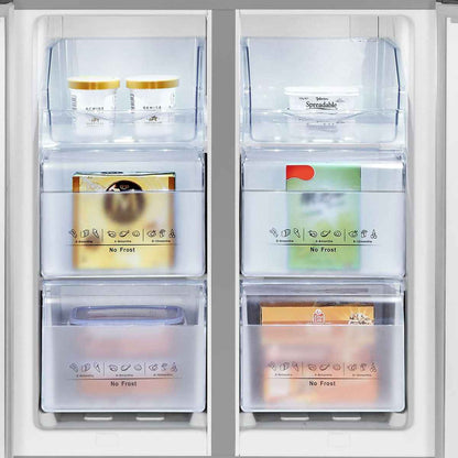 Hisense 561L Side-by-Side Cross Door Refrigerator, RQ561N4AB1 - Black - Dual-Tech Cooling, WIFI-Mode, Inverter Compressor, Multi Air Flow