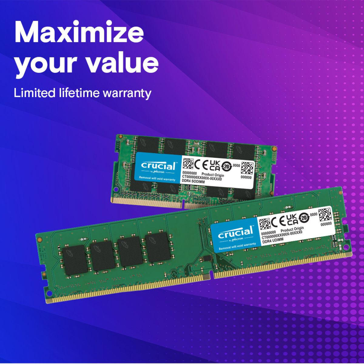 Crucial 16GB DDR4 SODIMM Memory Module, 3200MHz Clock Speed, 22-22-22 Timings, Unbuffered, 1.2V Memory Voltage, 22 CAS Latency | CB16GS3200