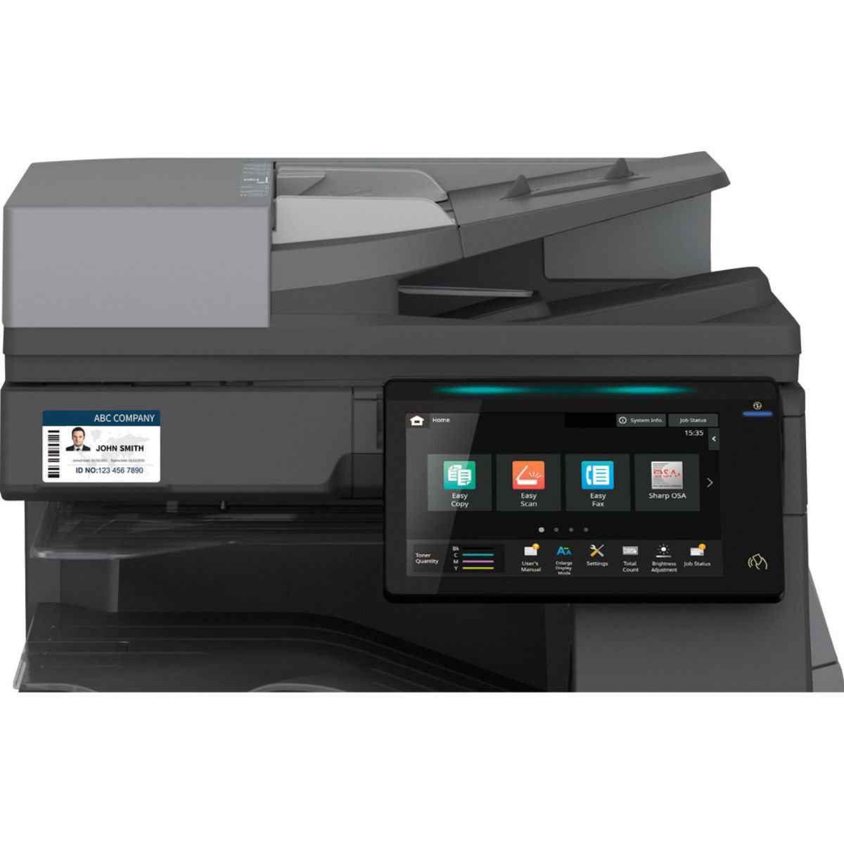 SHARP BP-50C26 MFP Color Laser Printer, 26 ppm Print Speed, Std 650 Max 6300 Sheets Paper Capacity, 128GB SSD, 1200 DPI, 10.1" Touch Display, Wireless LAN, Smart Scanning, Gray | BP-50C26