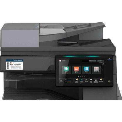SHARP BP-50C26 MFP Color Laser Printer, 26 ppm Print Speed, Std 650 Max 6300 Sheets Paper Capacity, 128GB SSD, 1200 DPI, 10.1" Touch Display, Wireless LAN, Smart Scanning, Gray | BP-50C26