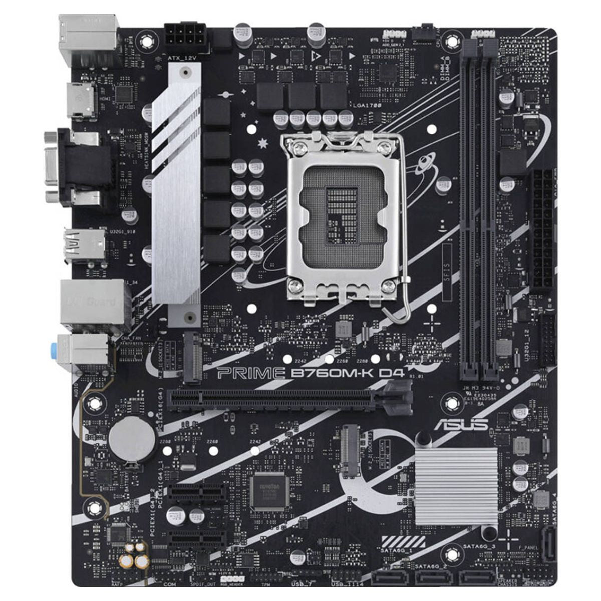 Asus PRIME B760M-K D4 LGA 1700 Micro-ATX Motherboard | DDR4 | PCIe 4.0 | 2.5Gb Ethernet | Aura Sync