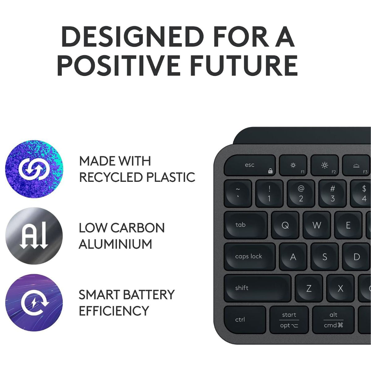 Logitech MX Keys S Wireless Keyboard | Low Profile | Backlit | Bluetooth | USB-C | Programmable Keys | AR Layout | Graphite | 920-011595