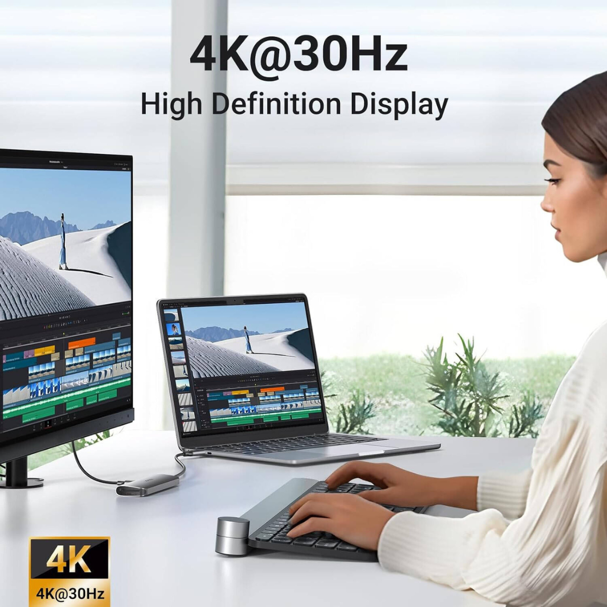 UGREEN CM511 6-in-1 USB Type-C Multifunction Hub | USB 3.2 Gen 1 | 5Gbps | 4K @ 30Hz | 104MB/s | Gray | 20956