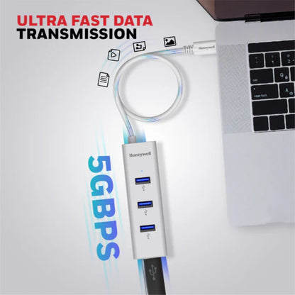Honeywell Momentum Type C to 4xUSB 3.0 Hub, 5GBPS, Max Current 900mA per Port, Universally Compatible with All Type C- MacBook, Laptop, PC, Printer, Mobiles, Keyboard