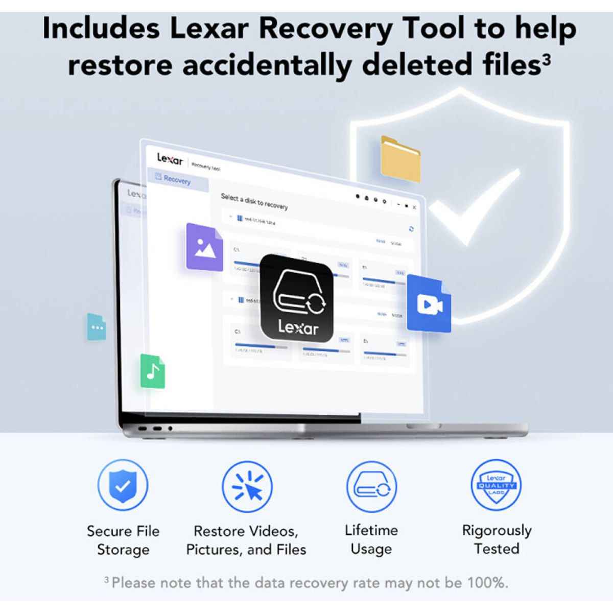 Lexar SL300 Portable SSD – 2TB, Up to 1050MB/s, USB-C High-Speed External Storage | Black