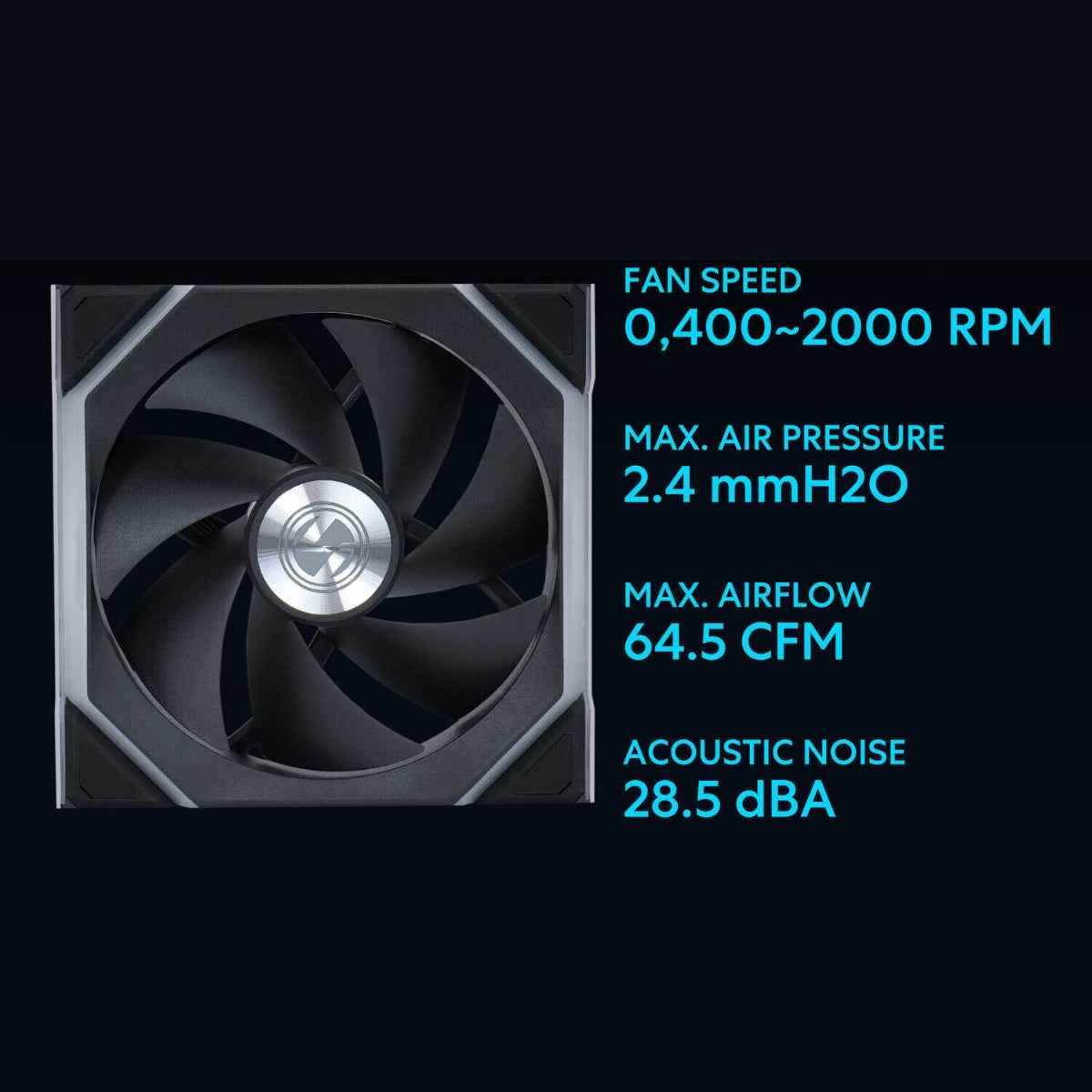 Lian-Li UNI FAN SL Wireless Case Fans – 120mm, 2000 RPM, 64.05 CFM Airflow, FDB Bearing, Pack of 3, Black | G99.12SL1W3B.00