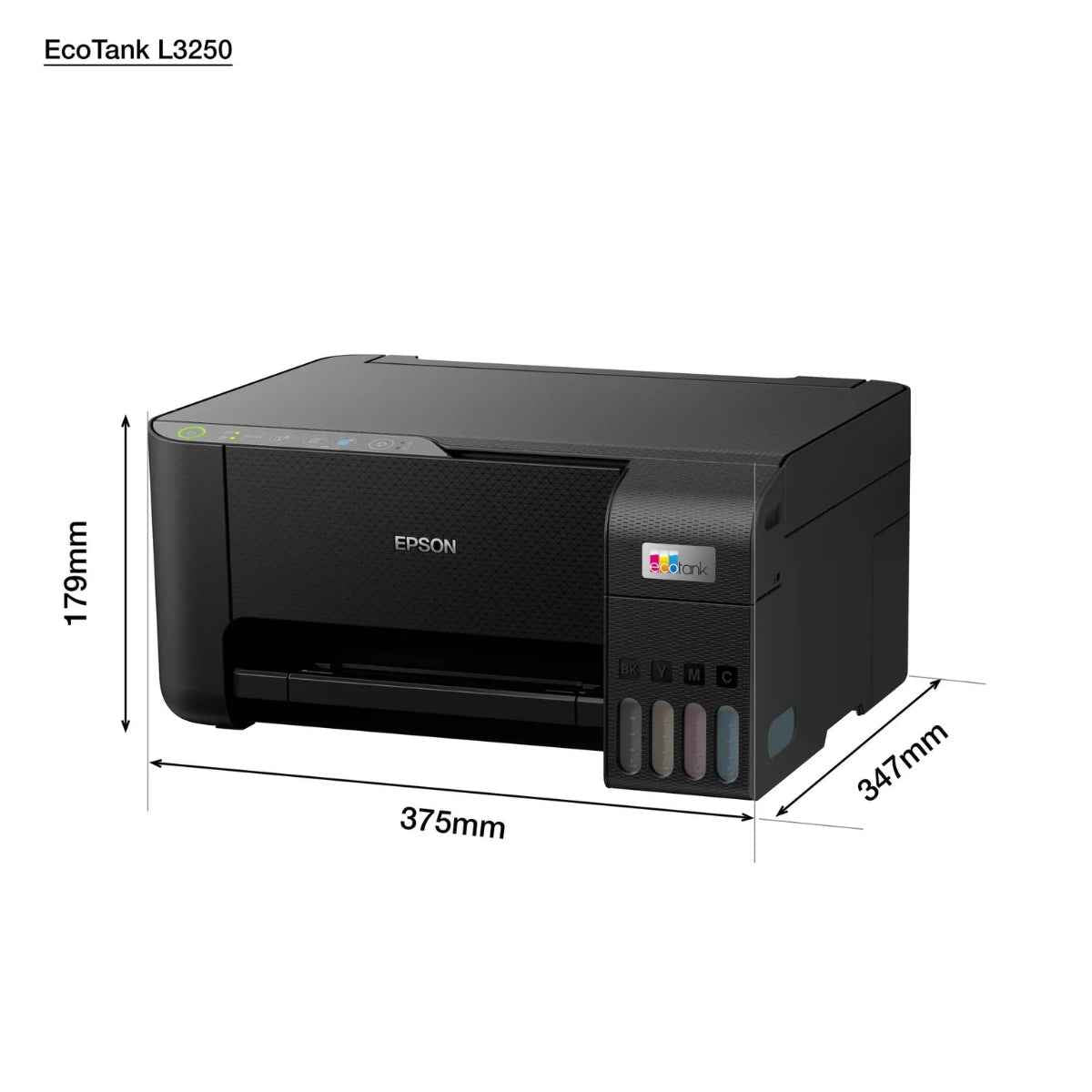 EPSON EcoTank L3250 A4 Color 3-in-1 Printer, With Wi-fi Direct, 5760 x 1440 DPI Resolution, 33ppm Print Speed, 30 Sheets Output Tray, 100 Sheets Paper Tray, Black- C11CJ67418
